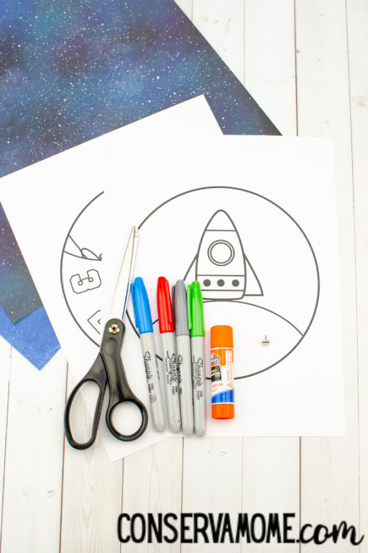 Printable Space Spinner Craft : Outer Space Craft for Kids