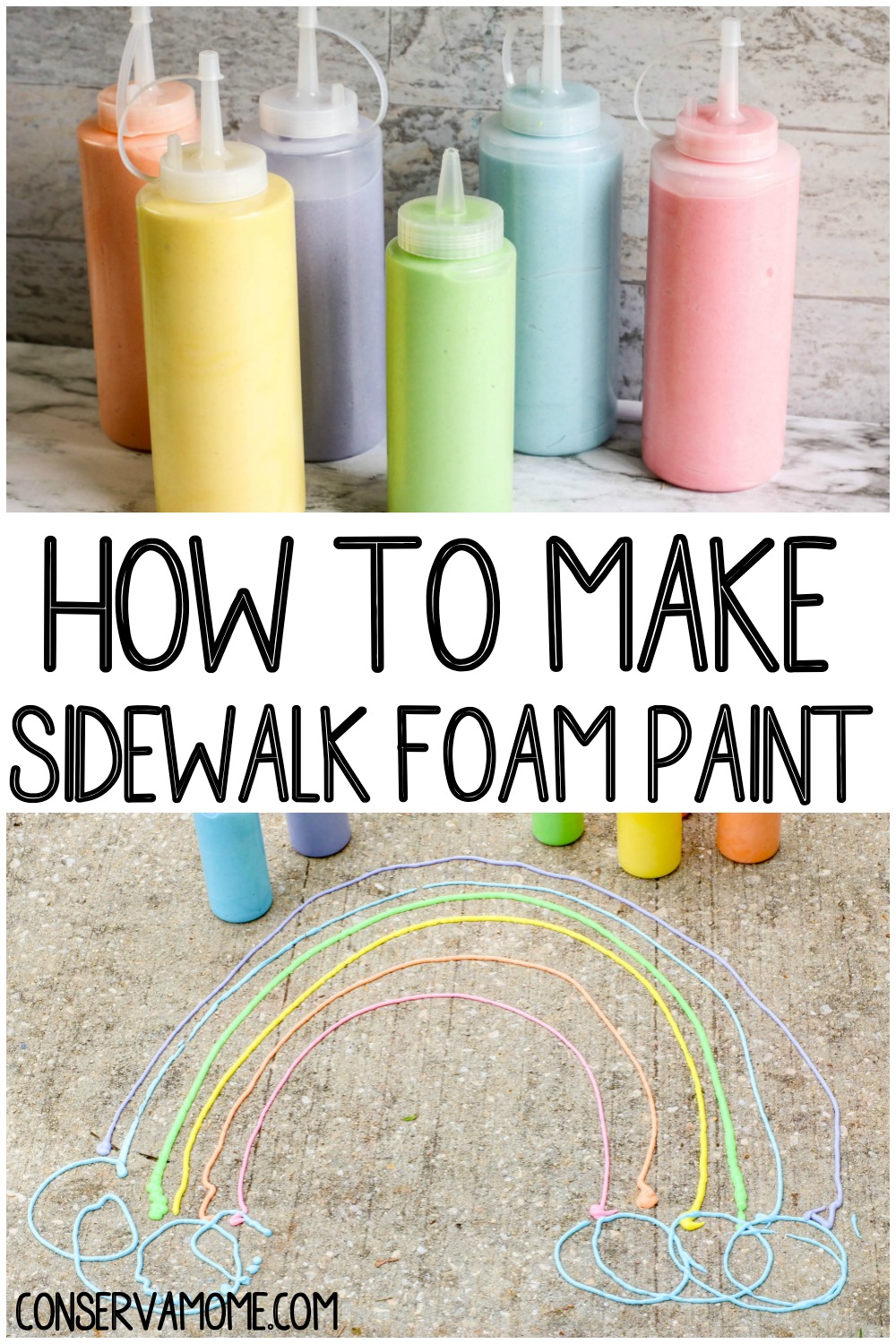 Diy sidewalk foam paint