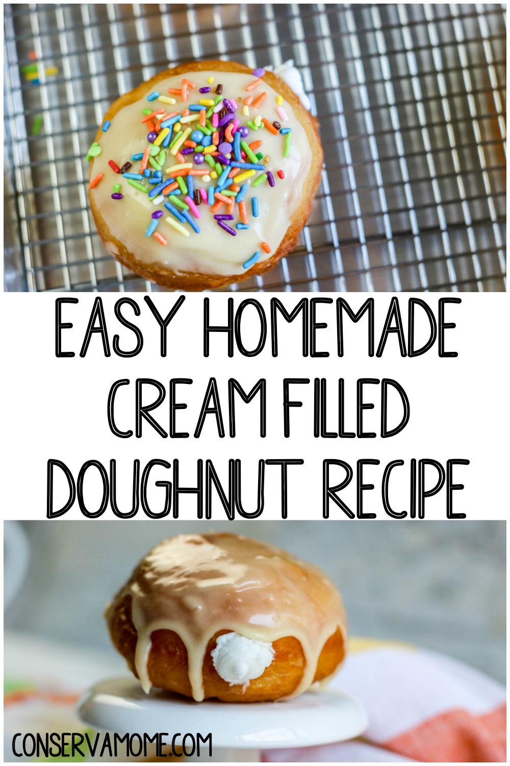Easy Homemade Cream Filled Doughnut Recipe