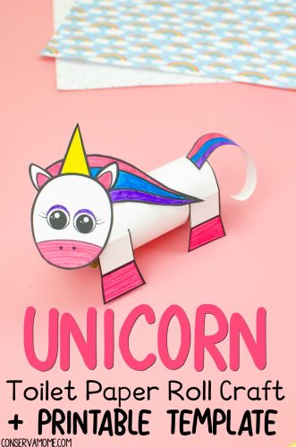 Unicorn Toilet Paper Roll Craft + Printable Template - ConservaMom