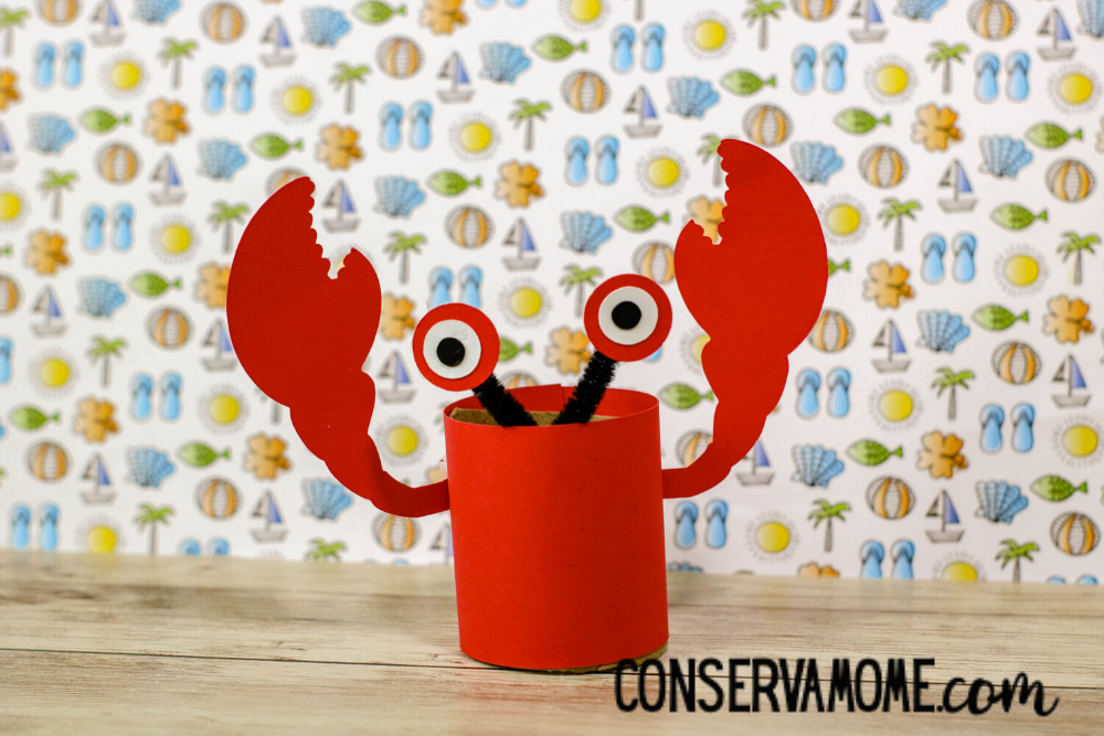 Easy Crab Toilet paper roll craft for kids : A Fun Upcycle craft for kids