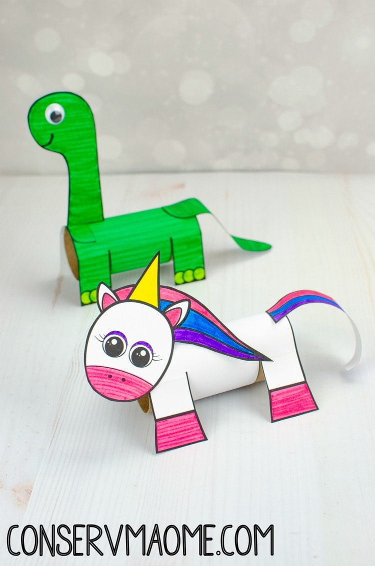 Dinosaur Toilet paper roll craft for kids