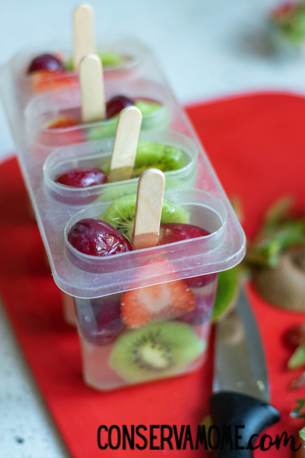 Fruit Popsicles made with Coconut Water 