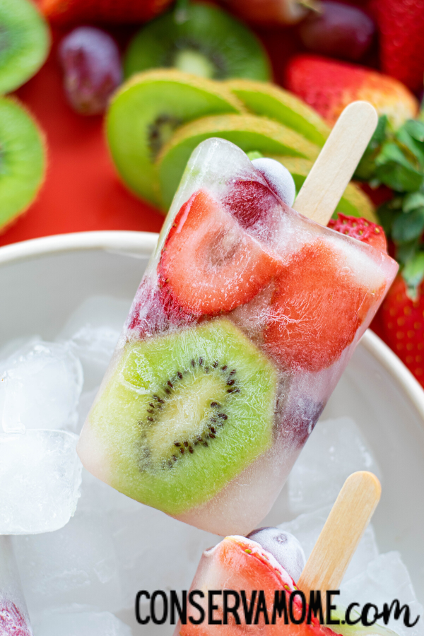 Fruit Popsicles made with Coconut Water 