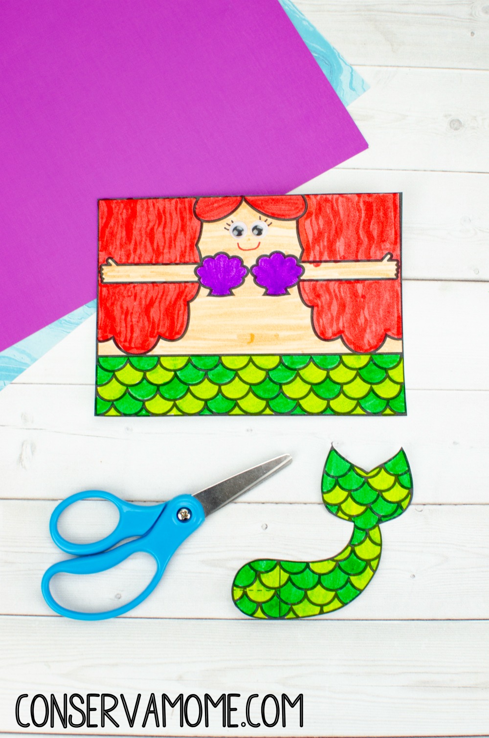 Mermaid Toilet Paper Roll Craft - Easy Crafts For Kids