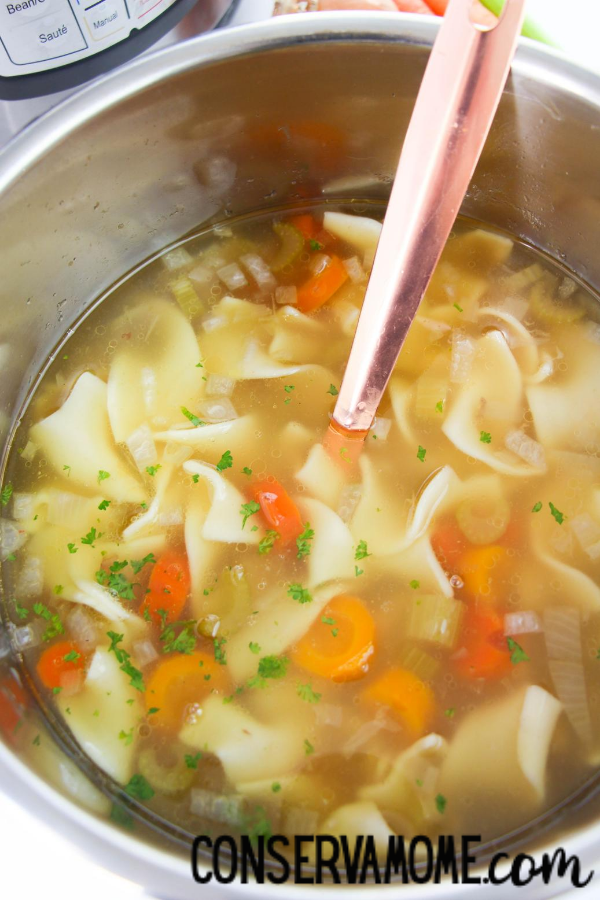 Instant Pot Chicken Noodle Soup - ConservaMom