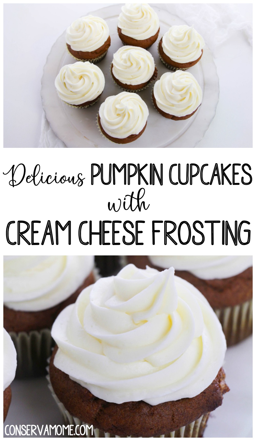 Delicious pumpkin cupcakes with cream cheese frosting