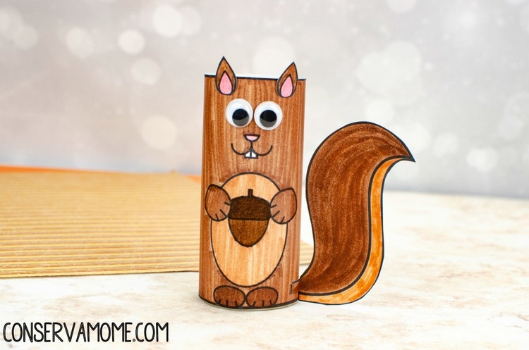 Squirrel Toilet Paper Roll Craft with Printable Template - ConservaMom