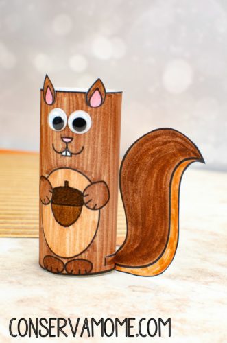 Squirrel Toilet Paper Roll Craft with Printable Template - ConservaMom