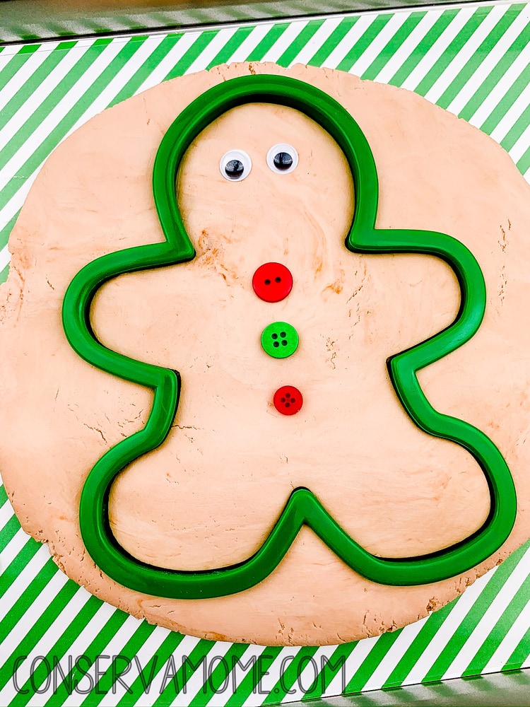 Gingerbread Man Cloud Dough Sensory play activity