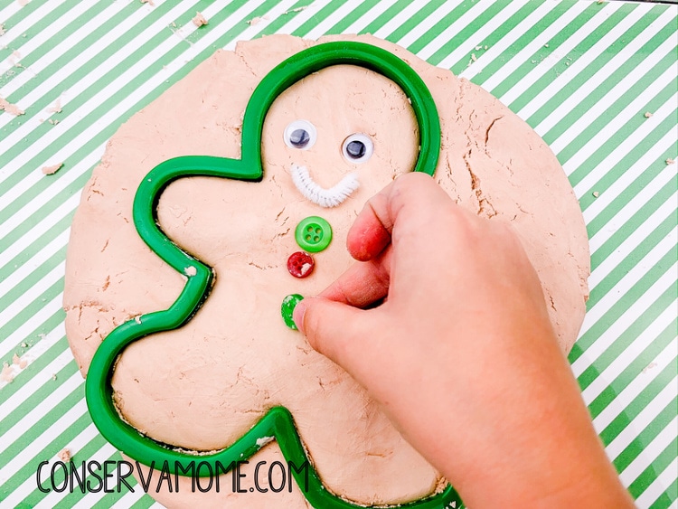 Gingerbread Man Cloud Dough Sensory play activity