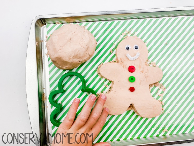 Gingerbread Man Cloud Dough Sensory play activity