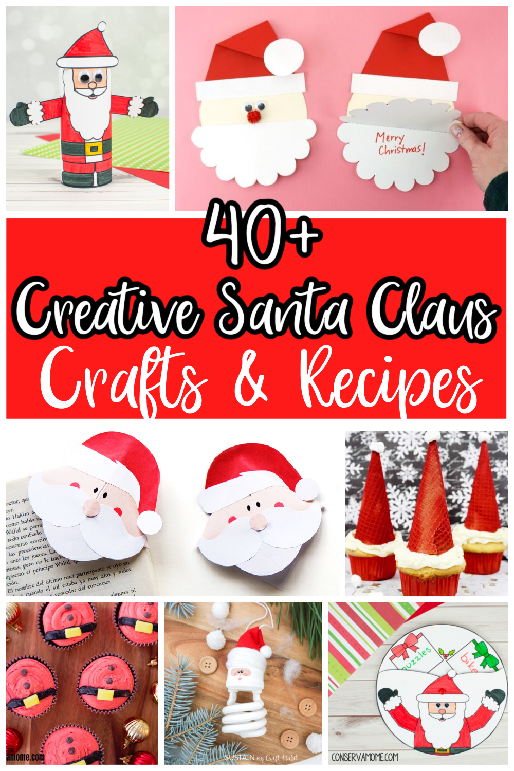 If you love Santa Claus like we do then you've come to the right place. I've put together over a fun round up of Fun & Creative Santa Claus Crafts & Recipes. These are the perfect activities to celebrate everything Father Christmas.  Keep reading to check out over 40 Santa Claus Activities for your kids!