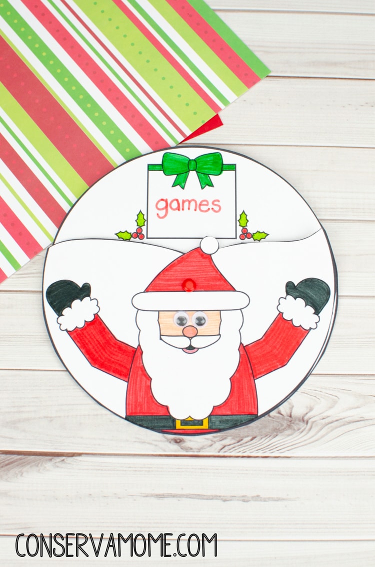 Santa Claus Spinner Craft : An Easy Christmas Craft For Kids