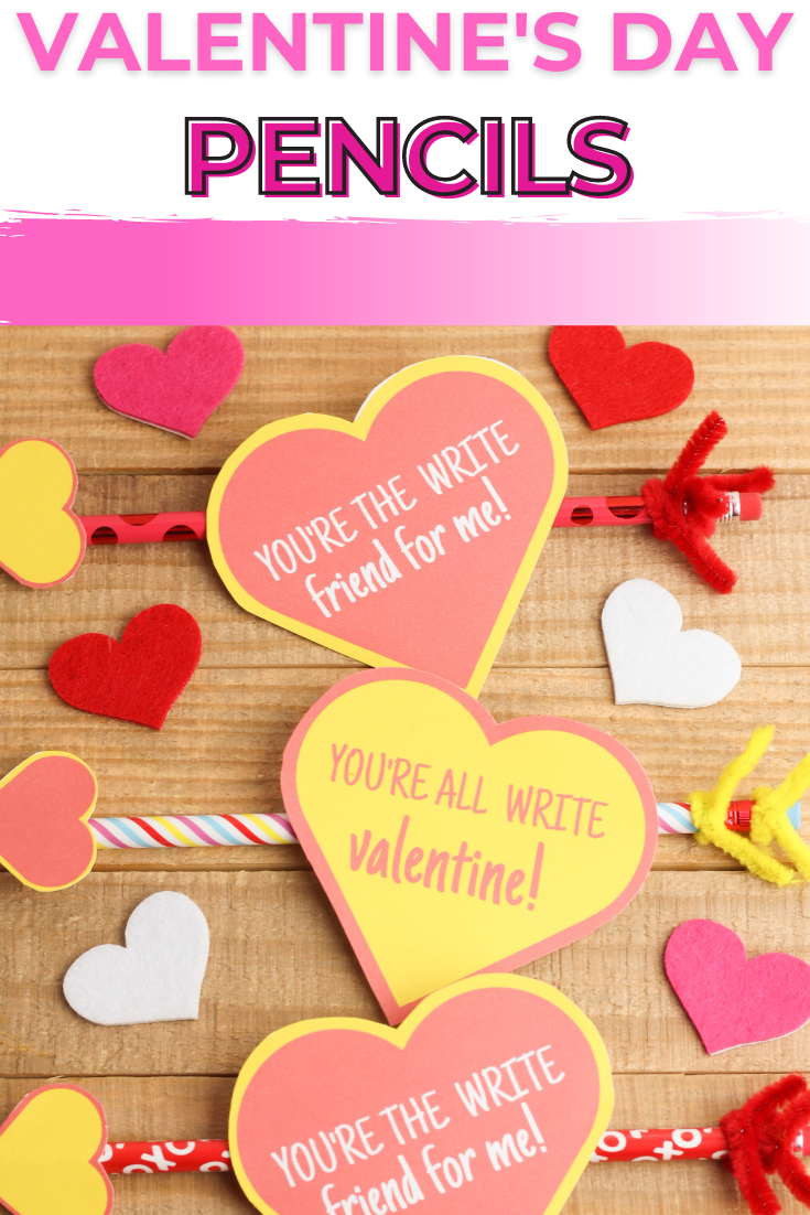 Pencil Valentines - A Perfect Non edible Valentine Treats