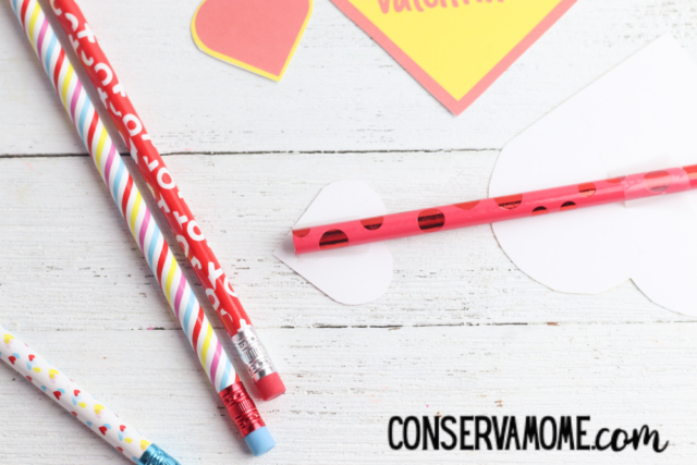 Pencil Valentines - A Perfect Non edible Valentine Treats - ConservaMom