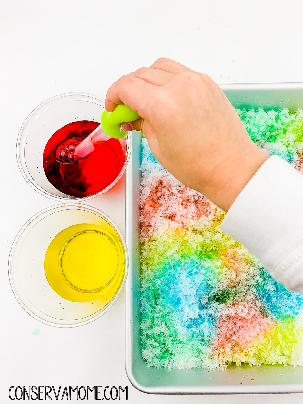 Snow Spray Paint Recipe : A fun Winter Sensory Activity - ConservaMom