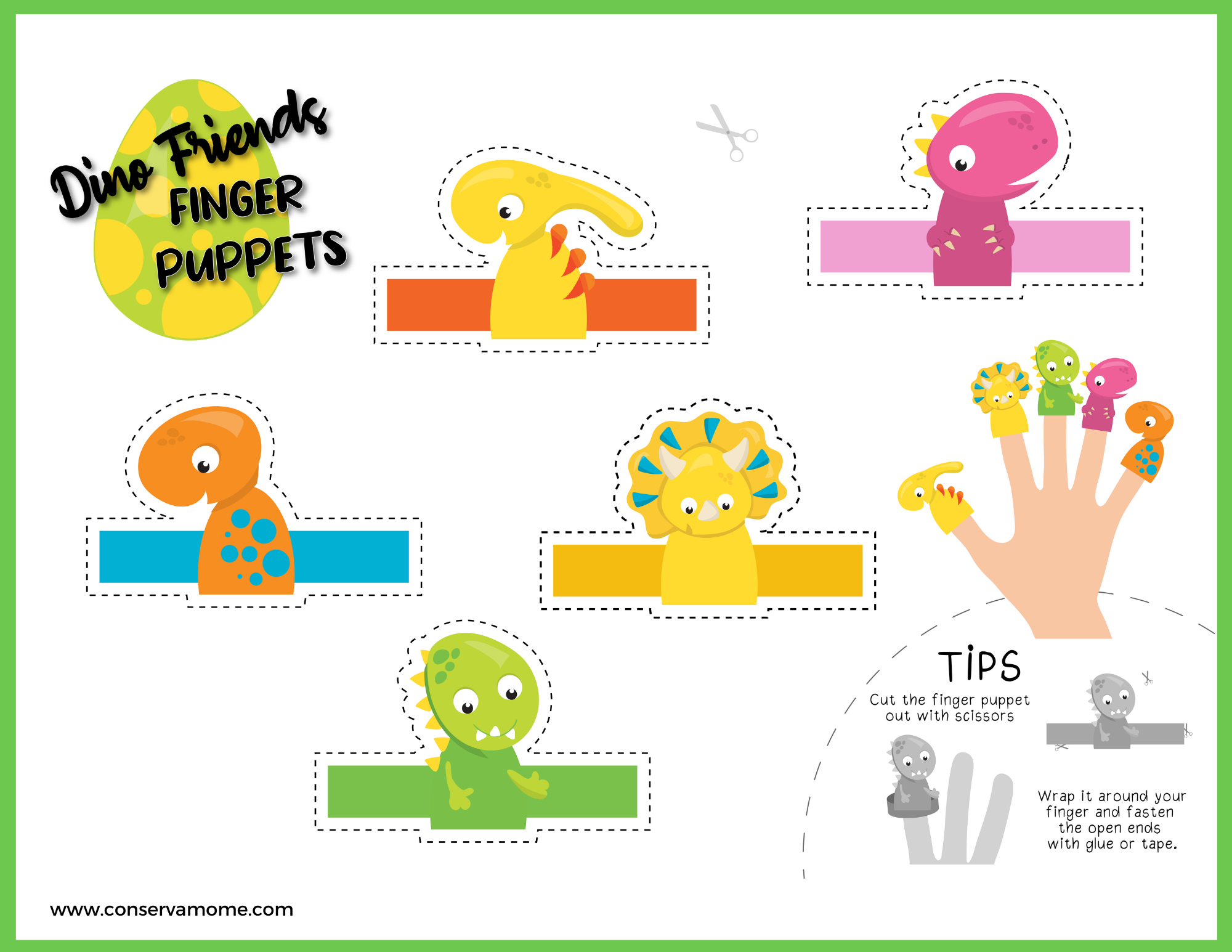 Dinosaur Finger puppets