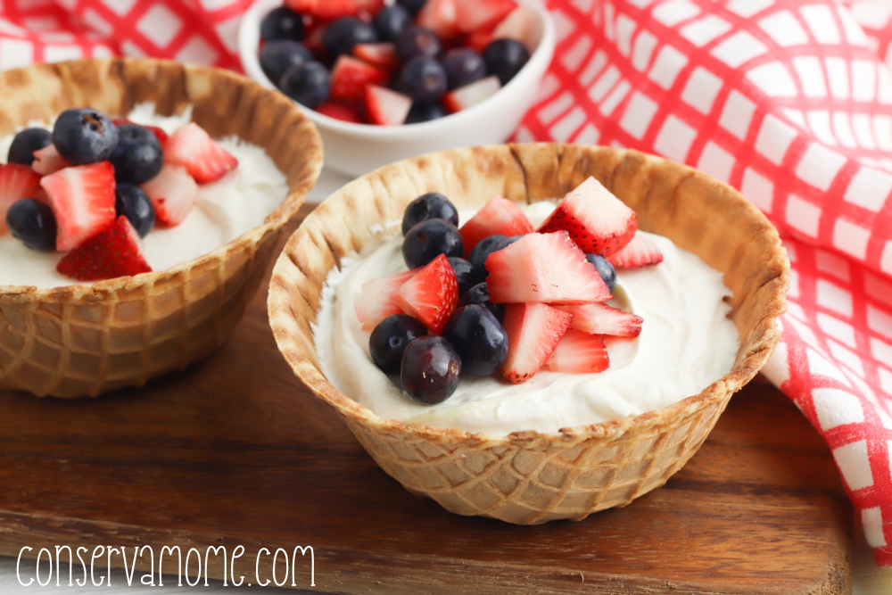 No Bake Cheesecake Waffle Cups