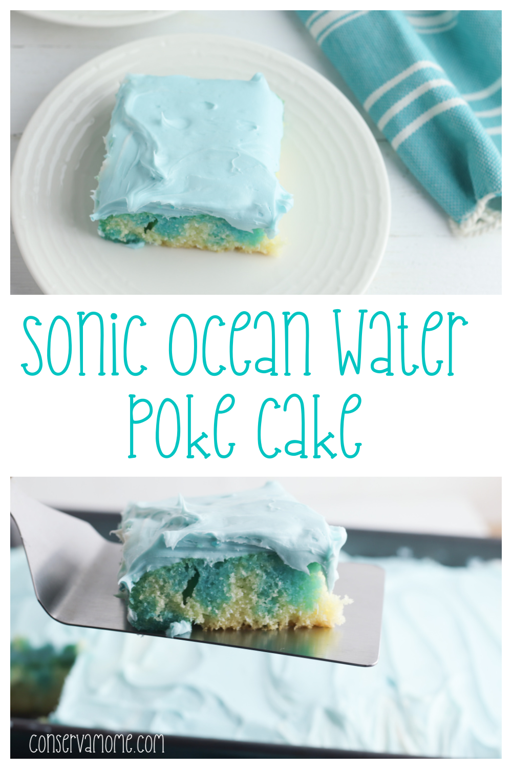 Sonic Ocean Water Poke Cake
