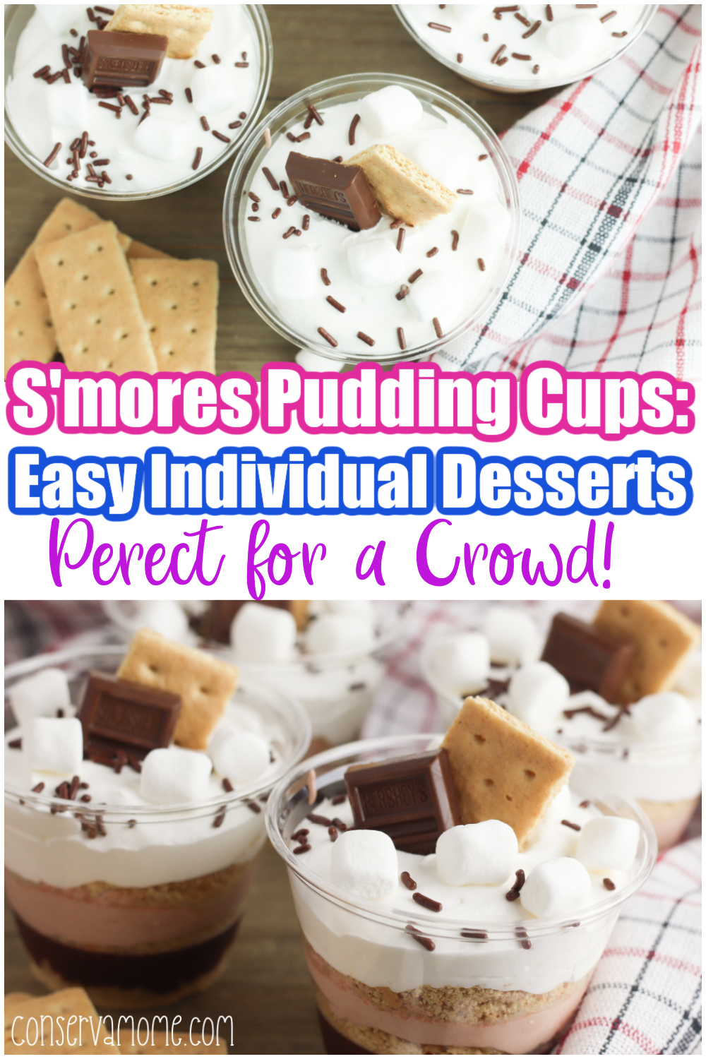 Conservamom S Mores Pudding Cups Easy Individual Desserts For A Crowd