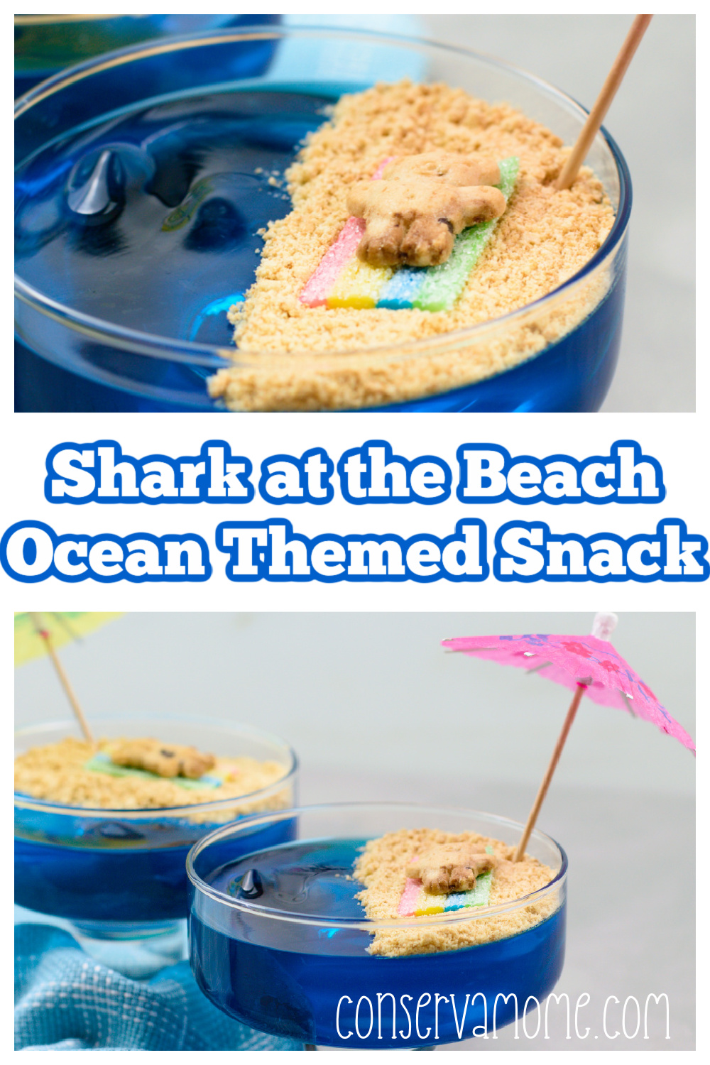 Shark at the Beach Kids Snack:A Fun Shark Themed dessert idea