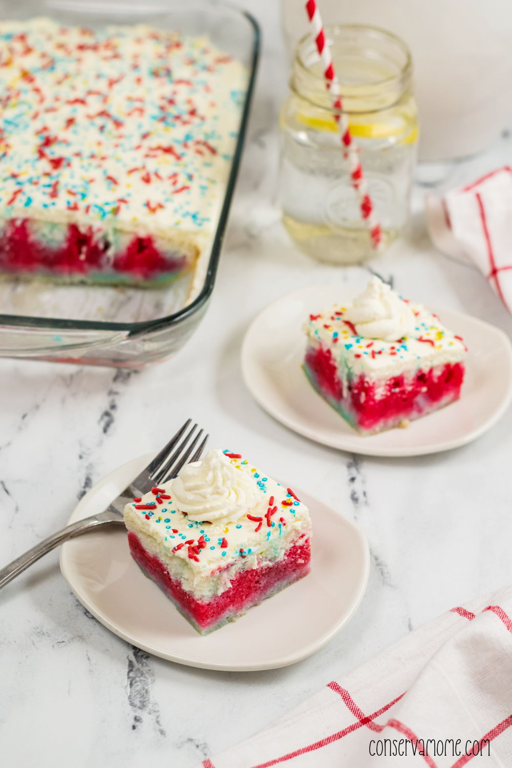 Red white and blue poke cake 