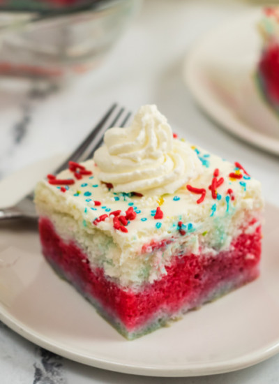 Red,White & Blue Poke Cake : A Fourth of July cake