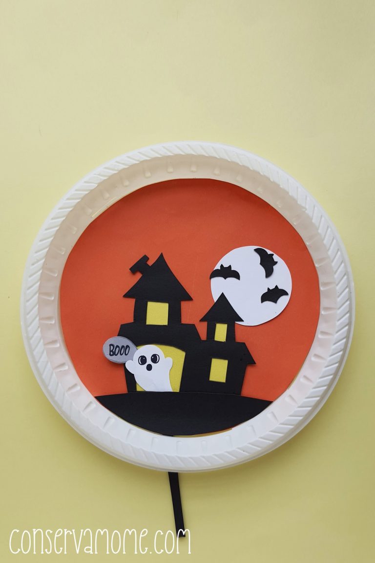 Haunted House Paper Plate Halloween Craft ConservaMom