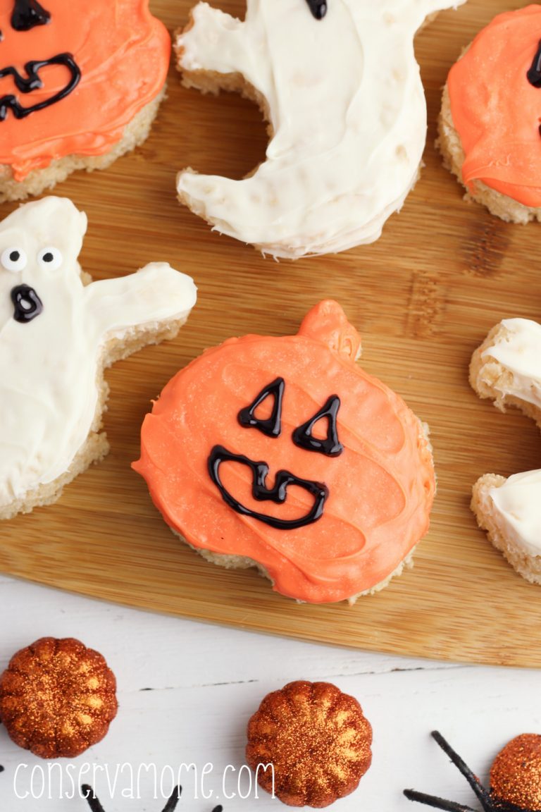 Spooktacular Halloween Rice Krispie treats - ConservaMom