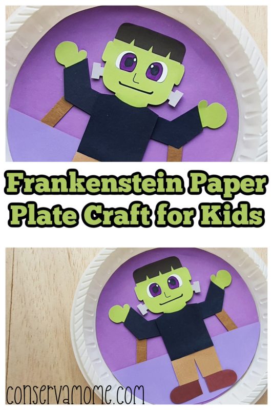 Frankenstein Paper Plate Craft for Kids - ConservaMom