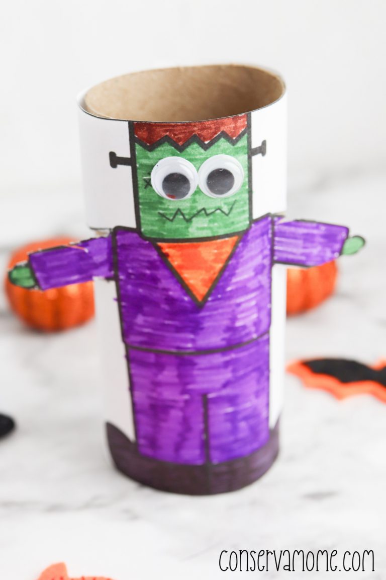 Frankenstein Toilet paper roll Craft - ConservaMom