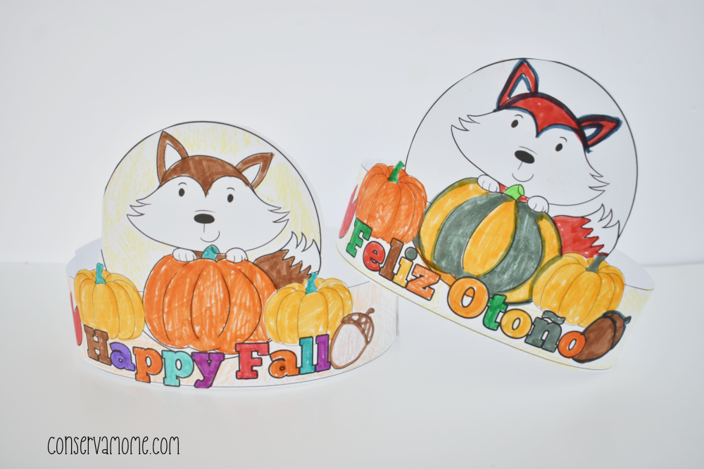 Fall Printable Hat For Kids Spanish & English