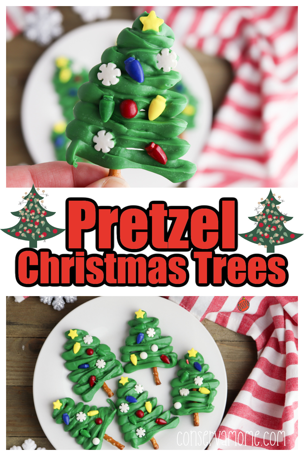 Pretzel Christmas Trees : A Fun Christmas Tree themed treat