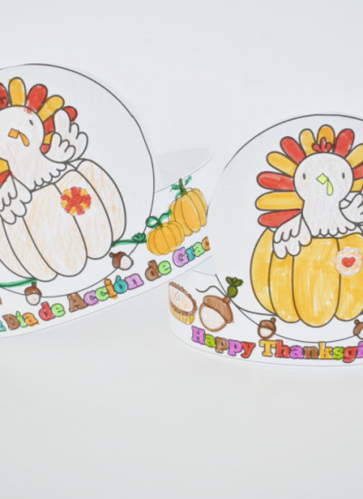 Thanksgiving Printable Hat For Kids Spanish & English