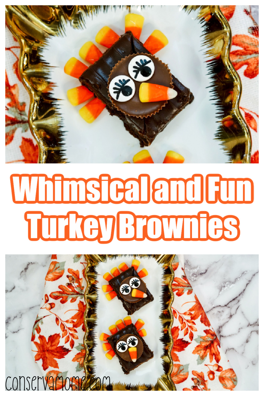 Whimsical and Fun Turkey Brownies