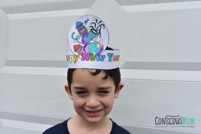 Free Printable New Year's Eve Hat in English &amp; Spanish - ConservaMom