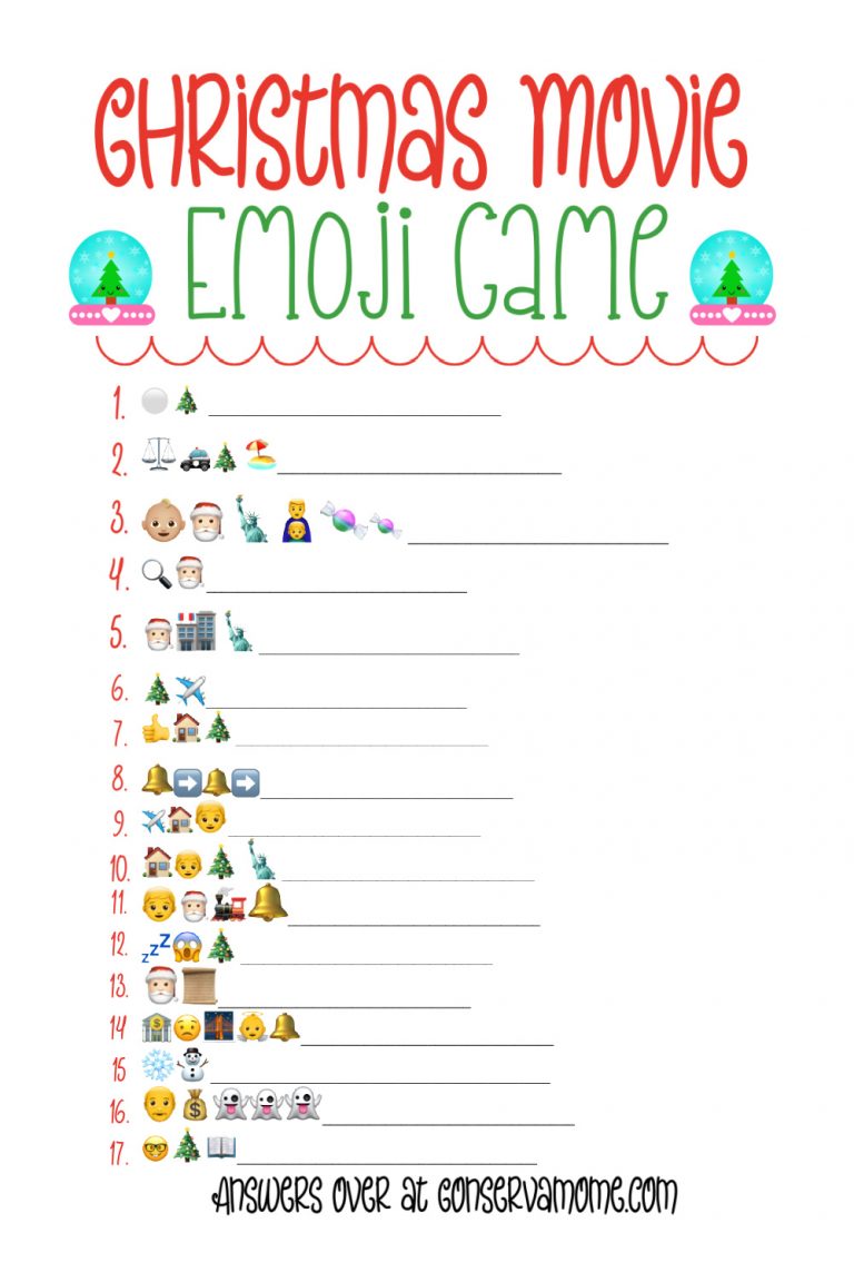 Christmas Emoji Game + Printable Copy! ConservaMom
