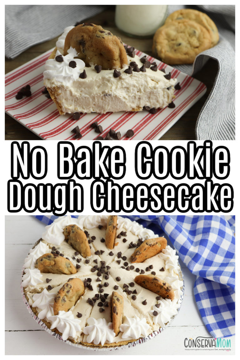 No-Bake Cookie Dough Cheesecake - ConservaMom