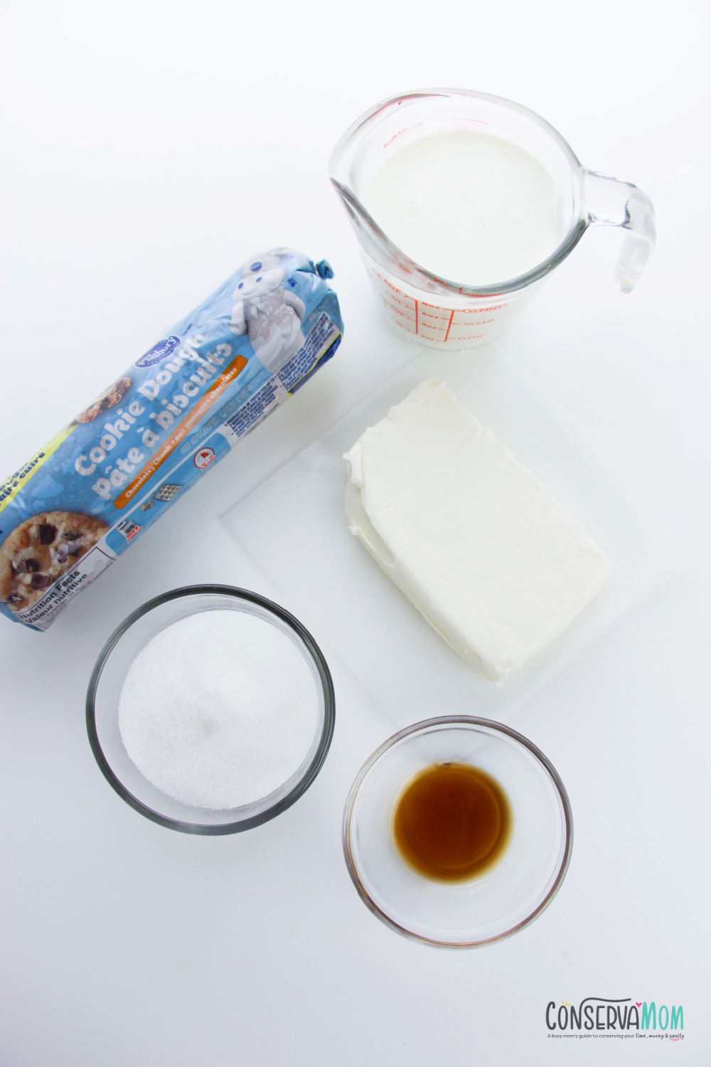ingredients to make cheesecake cookie cups 