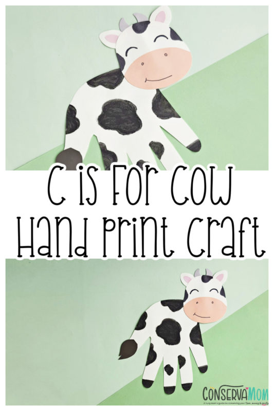 C is for Cow Craft : Handprint Cow Craft - ConservaMom