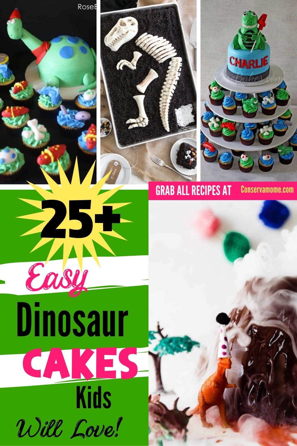Easy Dinosaur Cakes kids will love