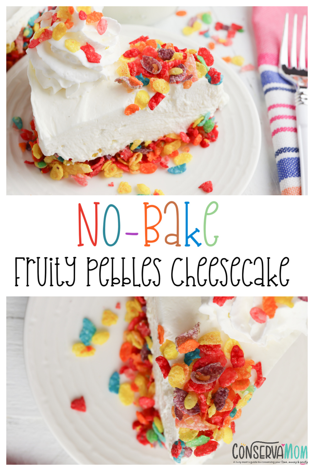 No-Bake Fruity Pebbles Cheesecake recipe