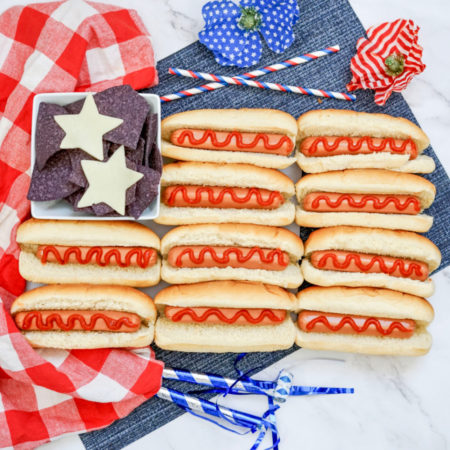 Patriotic Hot Dog Charcuterie Board