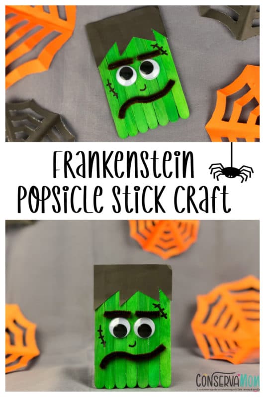 Frankenstein Popsicle Stick Craft - ConservaMom
