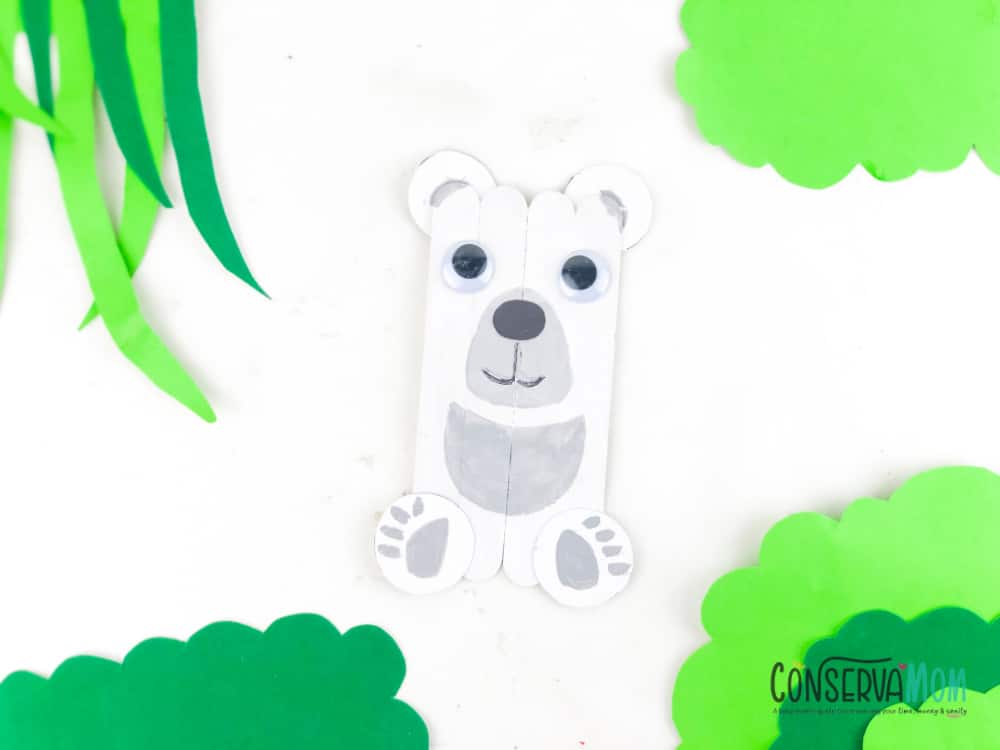 Popsicle Stick polar bear craft