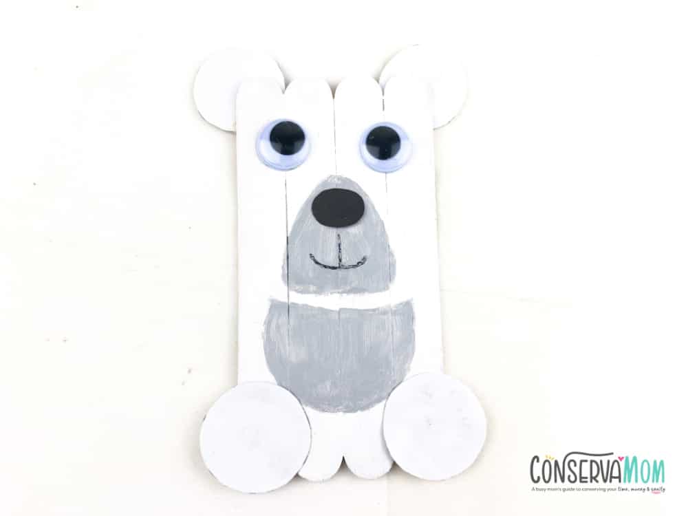 Popsicle Stick polar bear craft