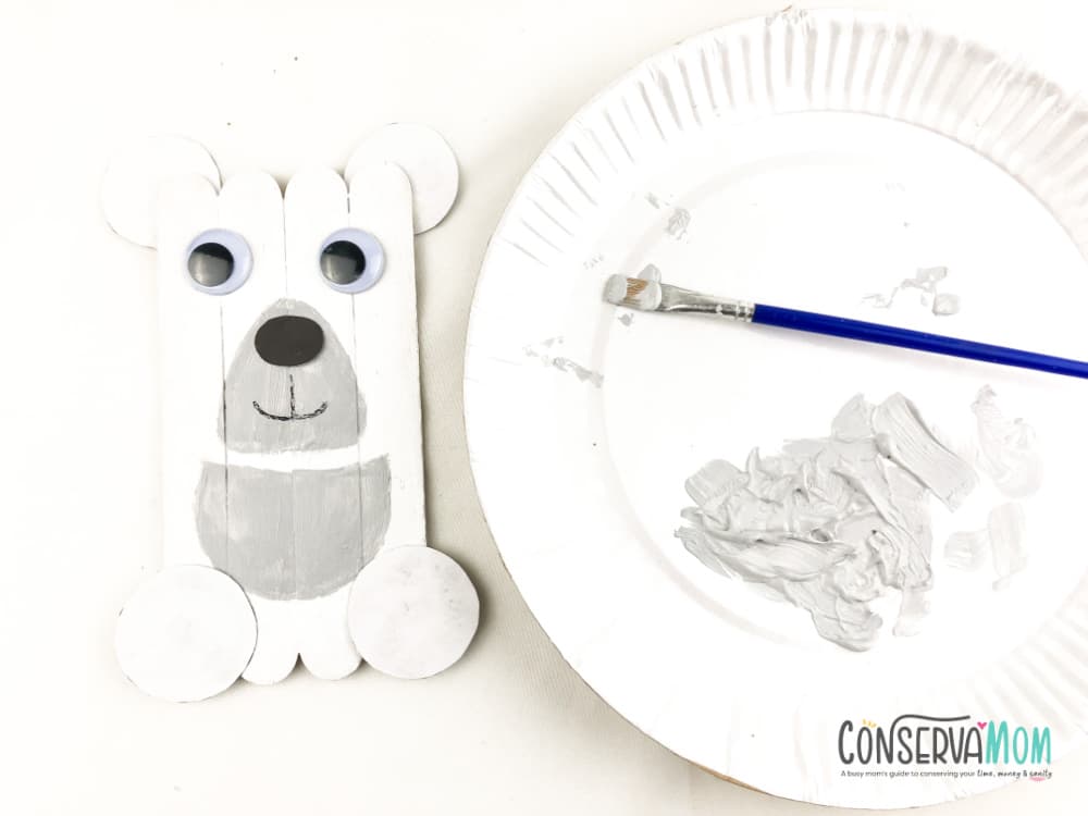 Popsicle Stick polar bear craft