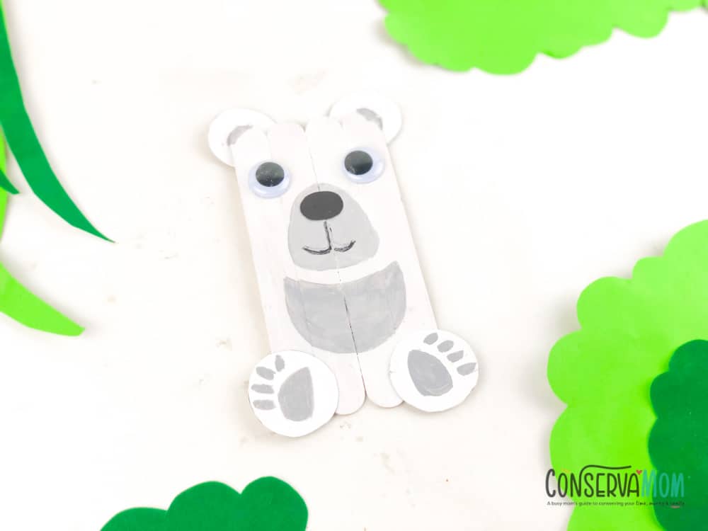 Popsicle Stick polar bear craft