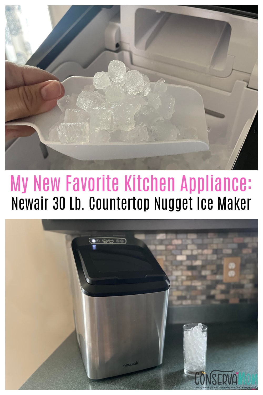 Newair Countertop Clear Ice Maker NIM045SS00 Review - ConservaMom